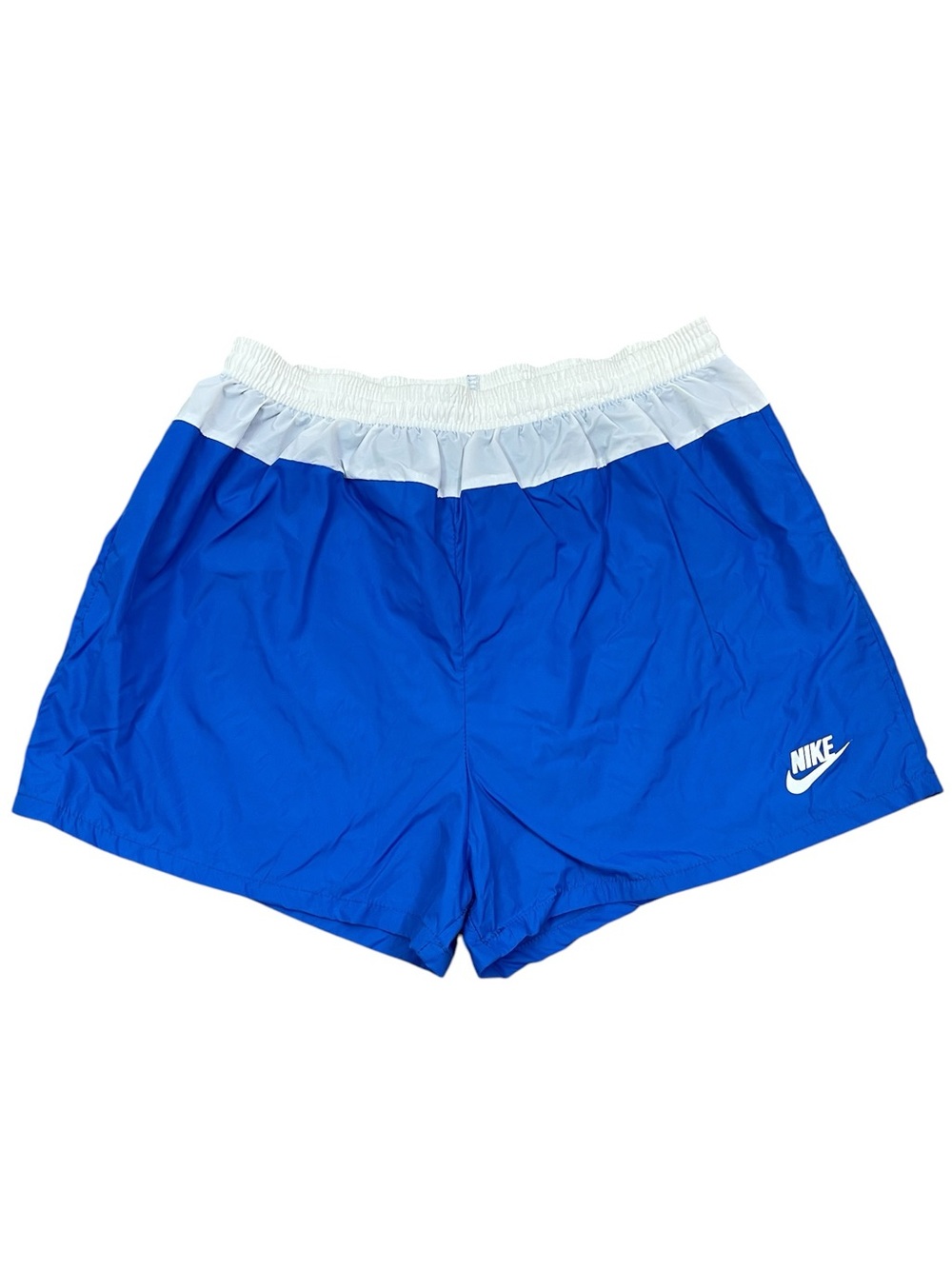 Vintage Nike 80’s Nylon Women’s Running Shorts Blue White Swoosh Made in USA, L